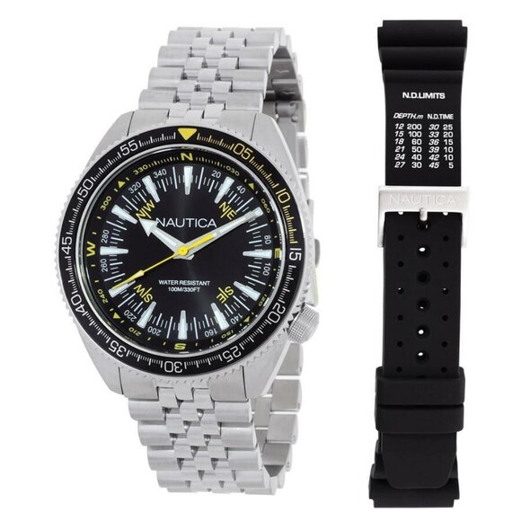 FX04640B NWT Nautica Fashion Men's Quartz Steel Authentic Watch - Picture 1 of 4